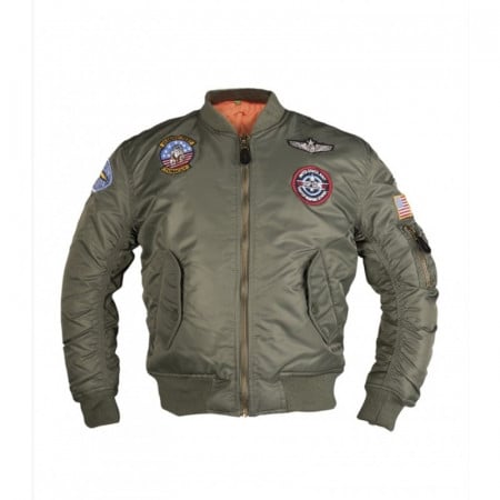 Jacheta US pilot cu patch-uri pentru copii - Oliv