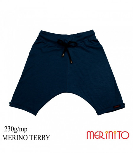 Pantaloni copii Merinito Baggy Pants 230g lana merinos - Albastru