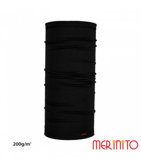 Neck Tube Merinito 200g lana merinos - Negru