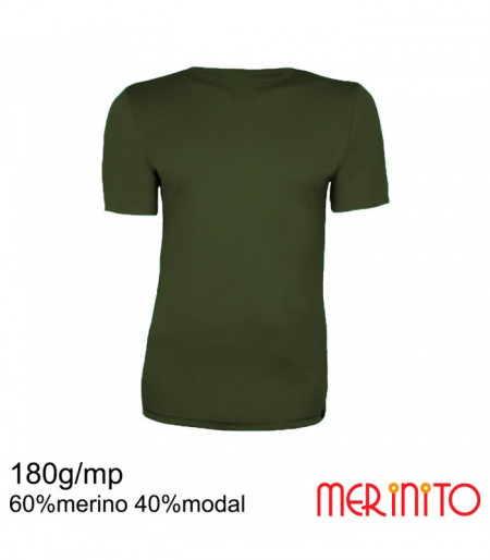 Tricou barbatesc Merinito 180g 60% merino 40% modal - Verde