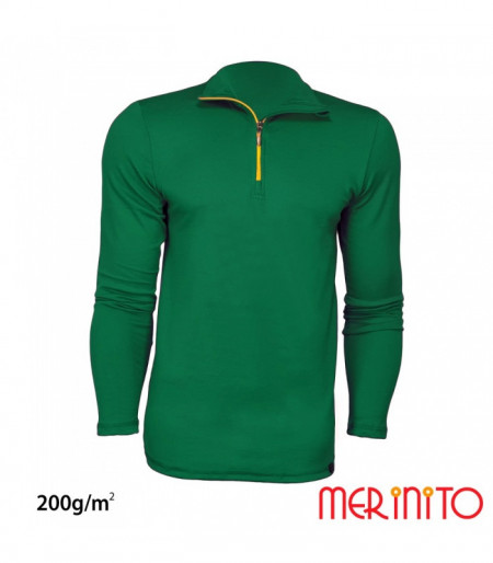 Bluza barbati Merinito Sport Zip 200g lana merinos - Verde