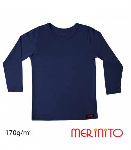 Bluza copii Merinito 170g lana merinos - Albastru