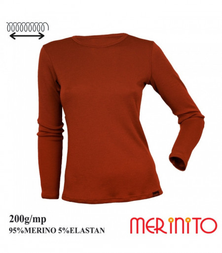 Bluza dama Merinito 200g 95% lana merinos 5% elastan - Maro