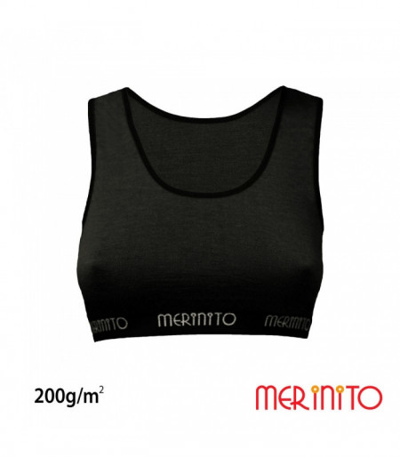 Bustiera Merinito 200g 100% lana merinos - Negru
