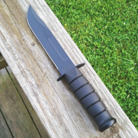 Cutit KA-BAR full-size teaca din piele - Negru