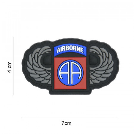 Emblema 3D PVC 82nd Airborne silver wings