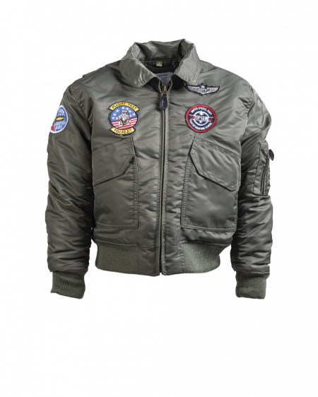 Jacheta US CWU cu patch-uri pentru copii - Oliv