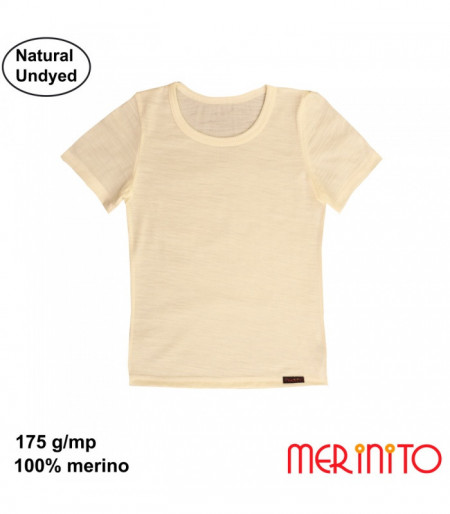 Tricou copii Merinito Natural Undyed 175g 100% lana merinos - Bej