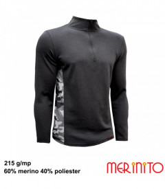 Bluza barbateasca Sport Zip Merinito 215g Mesh - Urban