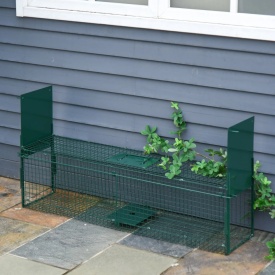 Cusca capcana pentru animale cu usa dubla 100x25x28 cm - Verde