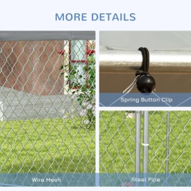 Cusca de exterior pentru caini 2,1 x 1,85 x 1,2 m - Argintiu