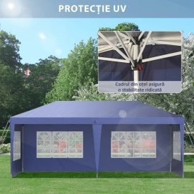 Foisor de gradina 6 x 3 m reglabil in Inaltime - Albastru
