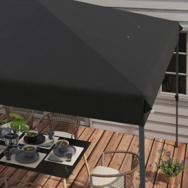 Foisor Pliabil de 3.6 x 3.6 m cu extindere de marchize duble - Negru
