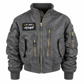 Jacheta de aviator F-35 pentru copii - Gri