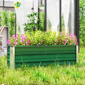 Jardiniera de exterior fara baza cu margini rotunjite 125 x 47 x 40 cm - Verde