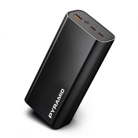 Kit camping, situatii de urgenta, pescuit, Pyramid, batierie 30000 mAh, PD 65W, 2 X USB-C, 1 X USB-A QC si panou solar 20W