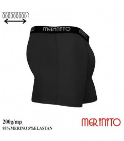 Lenjerie barbati Merinito Boxer Briefs 200g 95% lana merinos 5% elastan - Gri