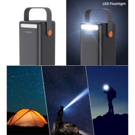 Mini statie de alimentare 50000mAh 65W + cablu USB-C, powerbank Choetech USB-A USB-C micro USB 50000mAh 65W, negru