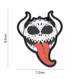 Patch 3D PVC Devil tongue - Alb