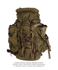 Rucsac british Berghaus cu buzunare laterale 110L utilizat - Oliv
