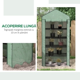 Sera pentru balcon si terasa din otel si PE 193x90x49 cm - Verde