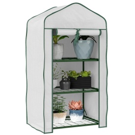 Sera pentru balcon si terasa din otel si PE 59x39x127 cm - Alb
