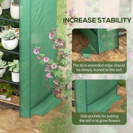 Sera pentru balcon si terasa din otel si PE 69x49x158 cm - Verde