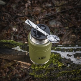 Termos M-Tac de 750 ml cu lingura pliabila - Oliv
