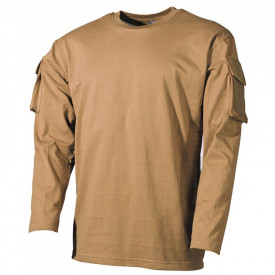 Tricou tactic maneca lunga combat - Coyote