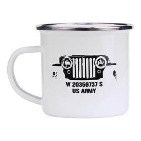 Cana emailata US Army 300ml - Alba
