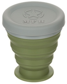 Cana pliabila cu capac din silicon 200 ml - Oliv