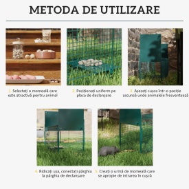 Cusca capcana pentru animale cu usa dubla 100x25x28 cm - Verde