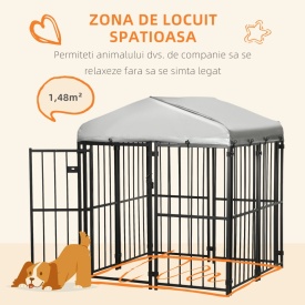  Cusca de exterior pentru animale de companie 122 x 122 x 138 cm - Alb