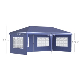 Foisor de gradina 6 x 3 m reglabil in Inaltime - Albastru