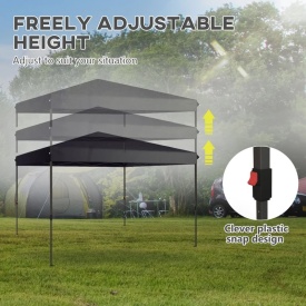 Foisor Pliabil de 3.6 x 3.6 m cu extindere de marchize duble - Negru
