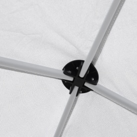 Foisor pliabil impermeabil Outsunny cu franghii si cuie incluse 2.45 x 2.45 x 2.45 m - Alb