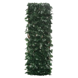 Gard artificial extensibil cu 2 sectiuni din poliester si ratan 200x100 cm - Verde