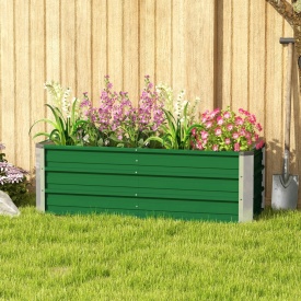 Jardiniera de exterior fara baza cu margini rotunjite 125 x 47 x 40 cm - Verde