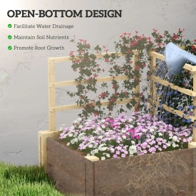 Jardiniera inaltata din lemn cu 3 suporturi pentru plante 119x62.5x64 cm