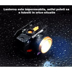 Lanterna de cap, PYRAMID®, 800 lumeni, incarcare solara, senzor miscare, zoom, pescuit, service auto, electricieni, L102