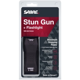 Lanterna mini cu electrosoc Sabre 120 lumeni - Negru