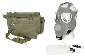Masca de gaze poloneza MP4B completa cu filtru bidon si tub - Gri