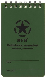 Notebook rezistent la apa 7.5 x 13 cm MFH - Oliv