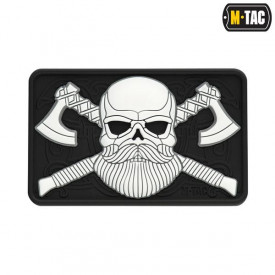 Patch bearded skull 3D PVC - Alb