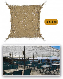 Plasa camuflaj Shade Sail 3 x 3m - Coyote