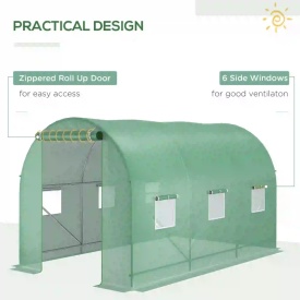 Sera tip tunel de gradina structura din otel 3.5x2x2m - Verde