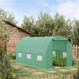 Sera tip tunel de gradina structura din otel 4,5x2x2 m - Verde