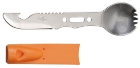 Tacam multifunctional Spork din otel inoxidabil cu maner - Portocaliu