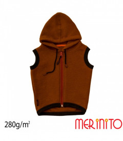 Vesta copii Merinito Soft Fleece 100% lana merinos - Maro