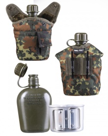 Bidon de Apa US Style Cupa Aluminiu - Flecktarn